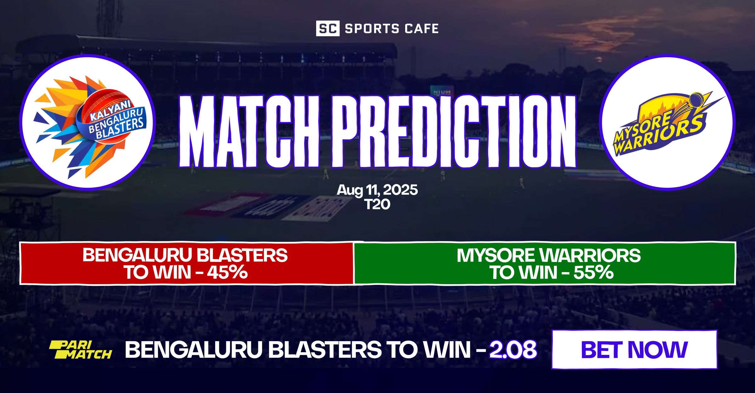 Bengaluru Blasters vs Mysore Warriors match prediction.